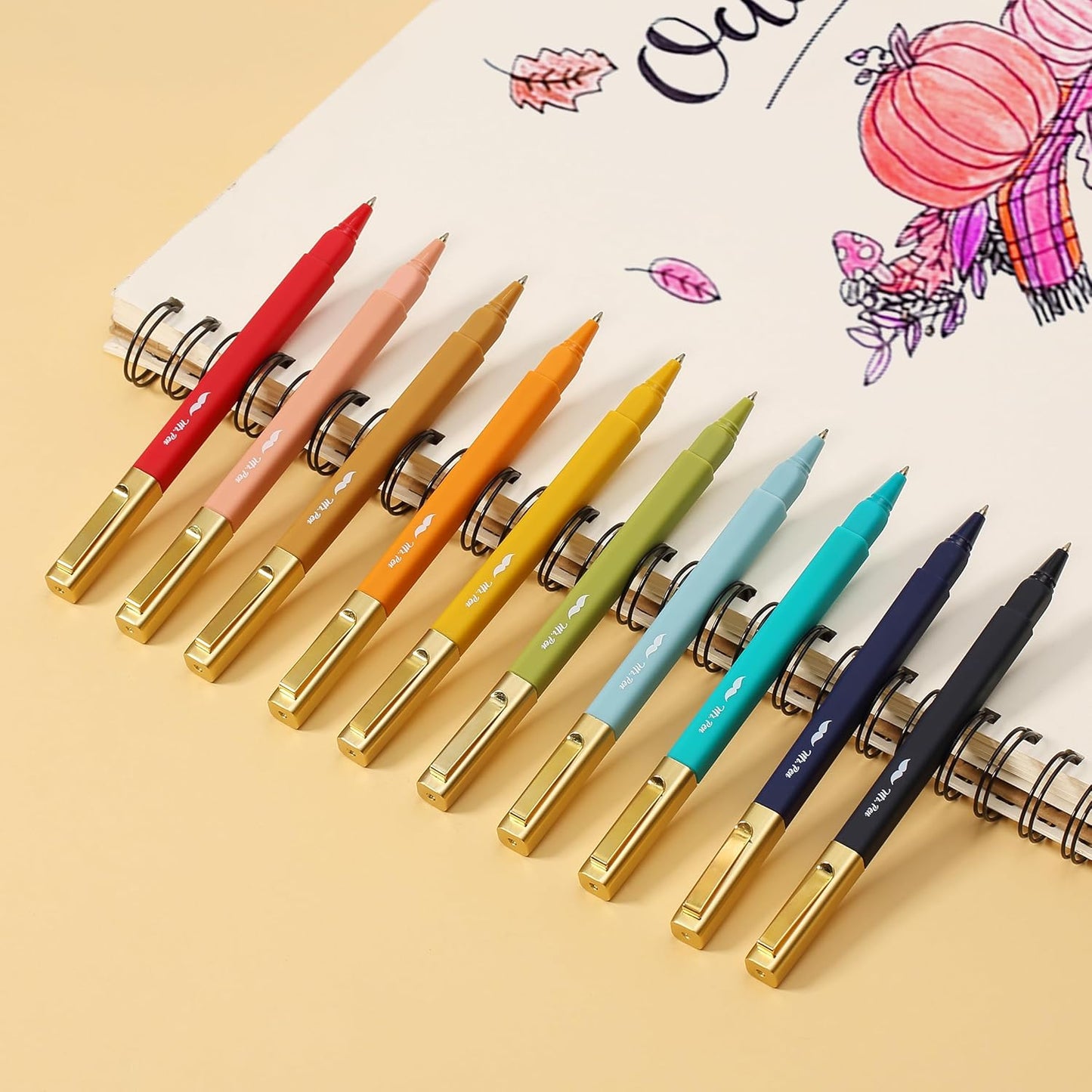 Aesthetic Pens, 10 Pack, Vintage Color Ink, Fast Dry, No Smear Bible Pens No Bleed Through, 0.7mm Fine Point Pen, Ballpoint Pens Ballpoint, Fine Tip Pens for Note Taking, Pens Aesthetic