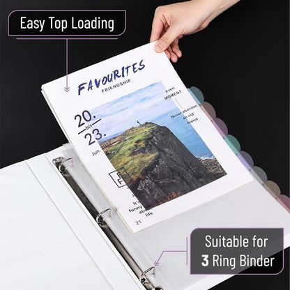Mr. Pen- Clear Sheet Protectors with Tabs, 8 Tabs, 32 Sets, Clear Plastic Dividers for 3 Ring Binder