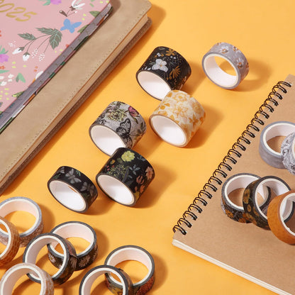 Washi Tape Set, 20 Rolls, Golden Hives Theme, Assorted Widths