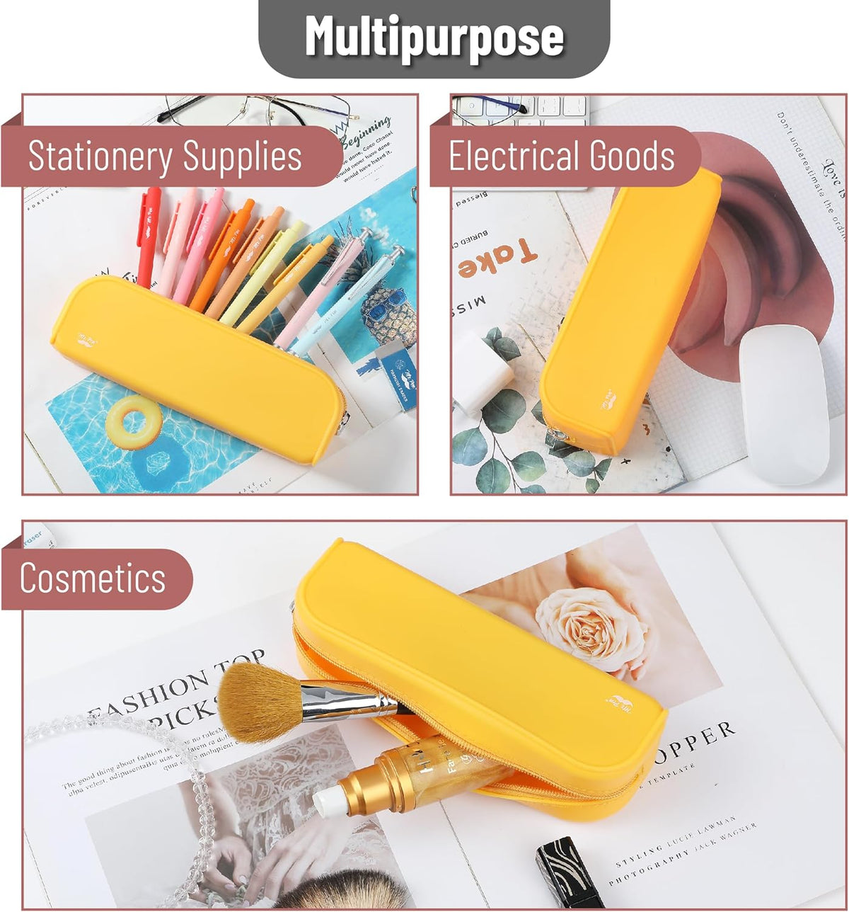 Mr. Pen- Silicone Pencil Case Pouch, Golden Honey, Aesthetic Multipurpose Design