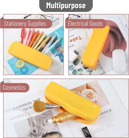 Mr. Pen- Silicone Pencil Case Pouch, Golden Honey, Aesthetic Multipurpose Design