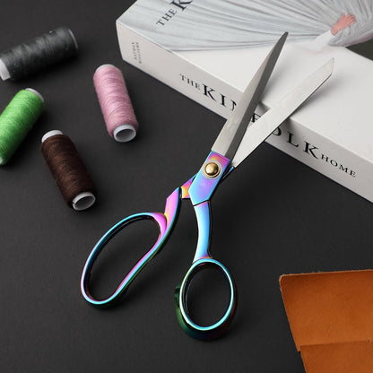 Metal Fabric Scissors 8”, High-Carbon Steel, Rainbow Tailor Shears