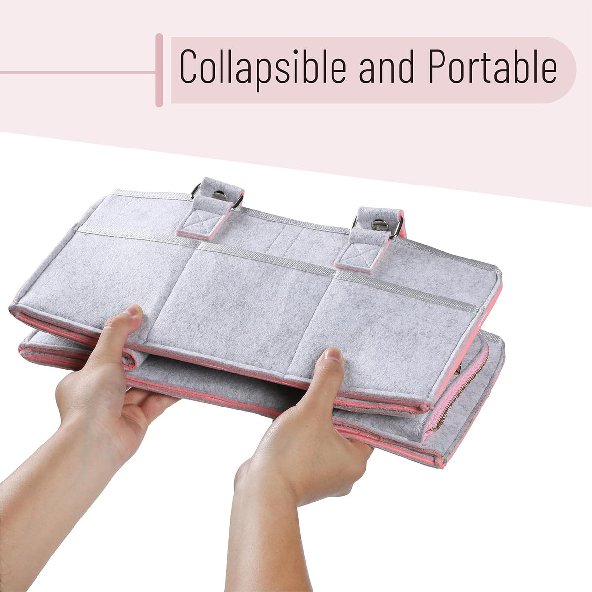 Baby Diaper Caddy Organizer, Pink Inside, Diaper Organizer, Car Diaper Caddy, Baby Caddy Organizer, Portable Diaper Caddy, Diaper Organizer for Changing Table, Baby Organizer for Nursery