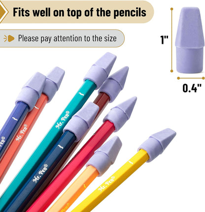 Mr. Pen- Pencil Top Erasers, 120 Pack, Latex-Free, No-Smudge