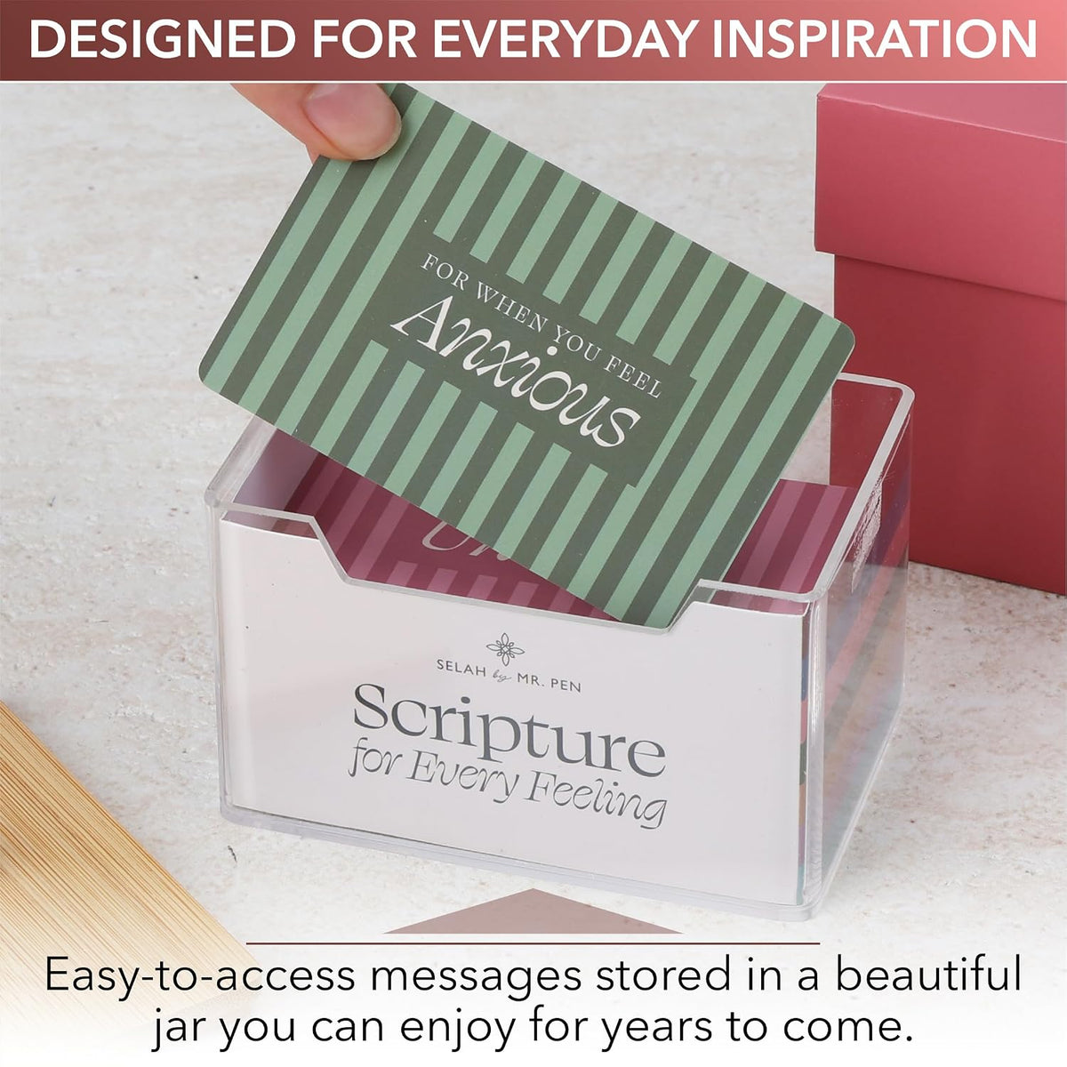 Mr. Pen Scripture for Every Feeling Jar, Encouragement Bible Verse Cards and Jar