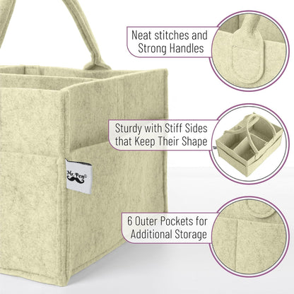 Mr. Pen- Baby Diaper Caddy Organizer, Olive Calm, Baby Caddy Organizer with Handle, Compact Size, Collapsible & Portable
