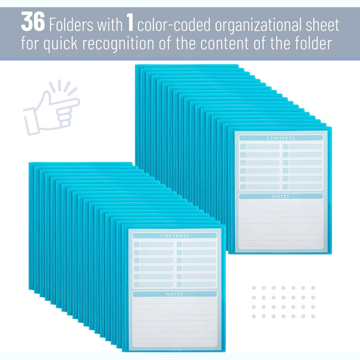 Mr. Pen- Plastic Folders with Pockets and Prongs, 36 Pack, Letter Size, Blue, Flexible Plastic Folders with Prongs