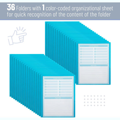 Mr. Pen- Plastic Folders with Pockets and Prongs, 36 Pack, Letter Size, Blue, Flexible Plastic Folders with Prongs