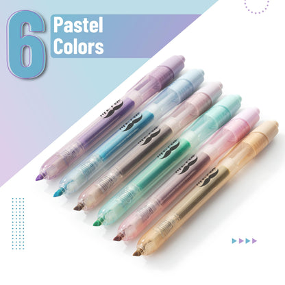 Mr. Pen- Retractable Highlighters, 6 Pack, Bright Colors