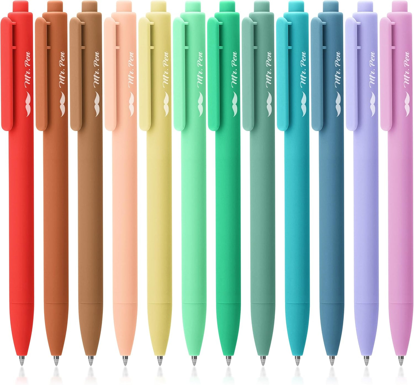 Retractable Gel Pens, 12 Pack, Vintage Colors, Gel Pens Fine Point 0.7mm, Retractable Pens, Cute Pens, Gel Ink Pens, Aesthetic Pens for Journaling, Colorful Pens, Fine Tip Pens