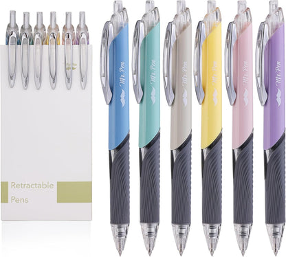 Mr. Pen- Retractable Gel Pens, 6 Pack, Black Ink Gel Pens