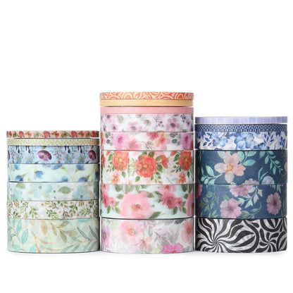 Mr. Pen- Washi Tape Set, 21 Rolls, Assorted Size, Floral Vintage, Washi Tape for Journaling