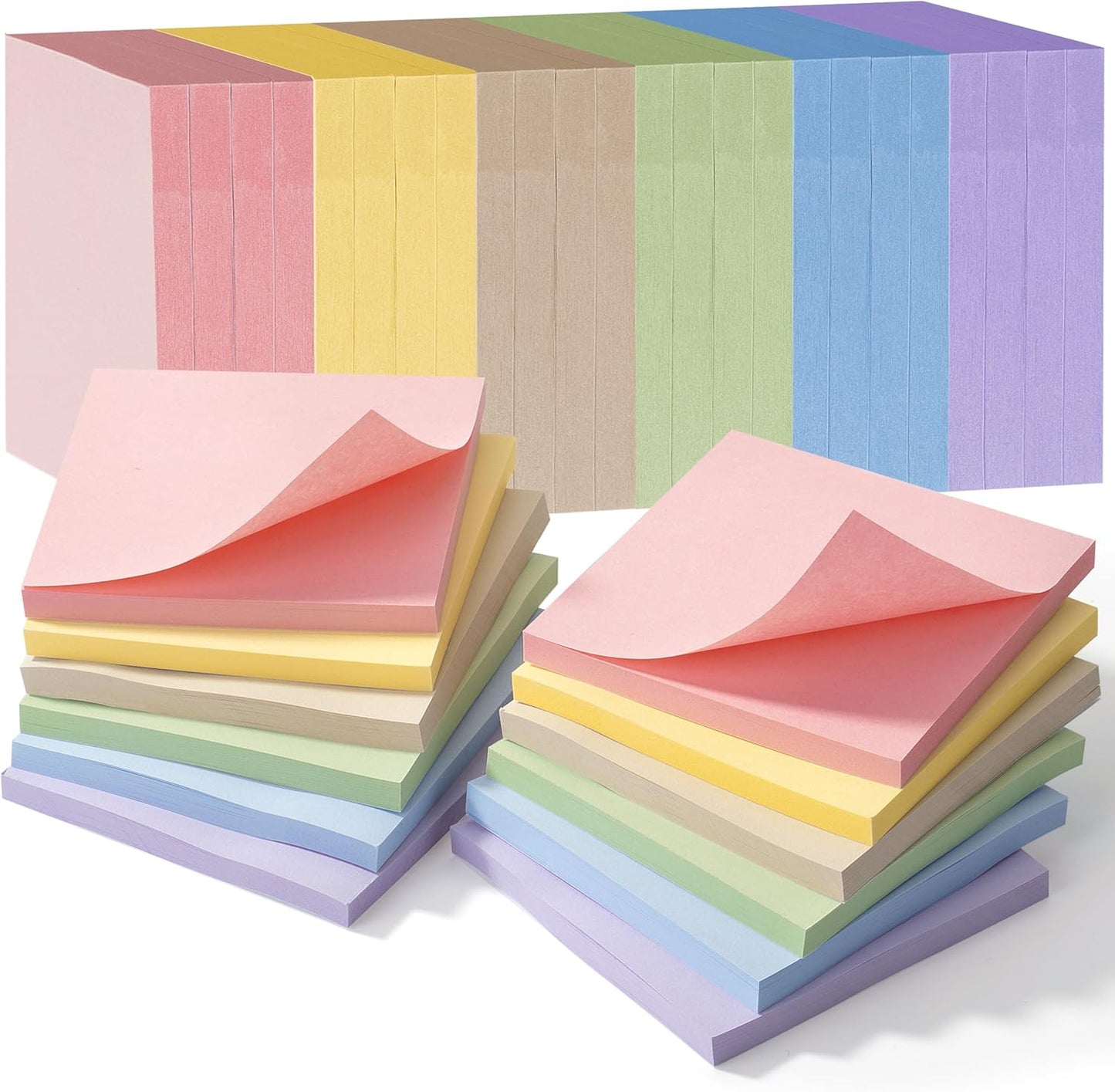 Sticky Notes, 3”x3”, 24 Pads, Pastel Colors Sticky Notes, Sticky Note, Self-Stick Note Pads, Sticky Pads Sticky Notes Aesthetic, Colorful Sticky Notes, Sticky Notes Bulk, Bulk Sticky Notes