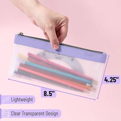 Mr. Pen- Clear Pencil Pouch, 6 Pack, Pink Shades, Pencil Bags, Clear Makeup Pouch