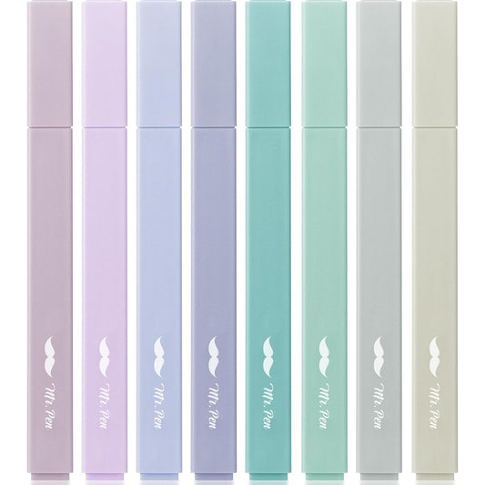 Aesthetic Highlighters, 8 pcs, Chisel Tip, Pastel Colors, Cute Highlighters Assorted Colors, Bible Highlighters and Pens No Bleed, No Bleed Highlighters for Bible Pages No Bleed