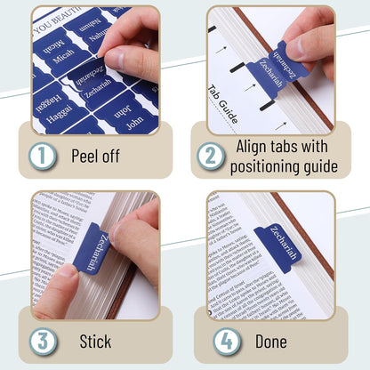 Mr. Pen- Bible Tabs, 75 Tabs, Sapphire Blue, Laminated Bible Tabs for Women and Men
