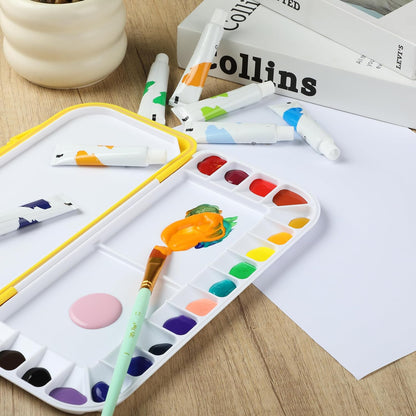 Mr. Pen- Airtight Watercolor Palette with Lid, Yellow, 18 Wells and 2 Mixing Areas, Empty Watercolor Palette
