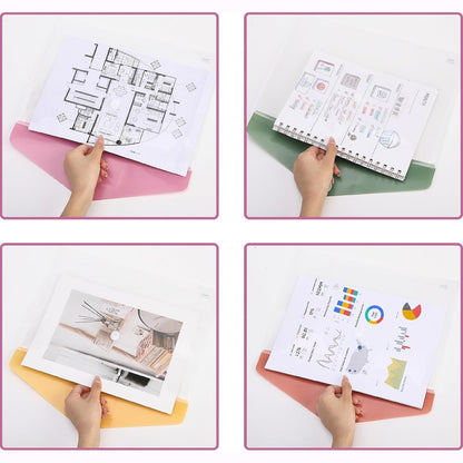 Mr. Pen- Clear Plastic Envelopes with Snap Closure, 20 Pack, A4, Letter Size, Colorful Flaps
