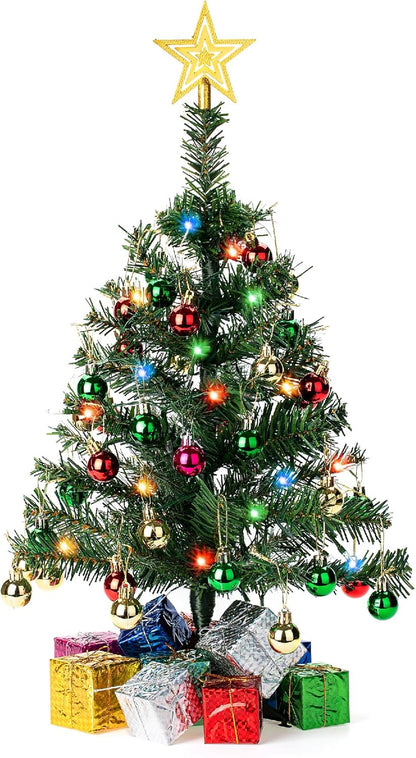 Mr. Pen- Mini Christmas Tree with 35 LED Lights, 22", Table Top Christmas Tree Small Christmas Tree with Lights