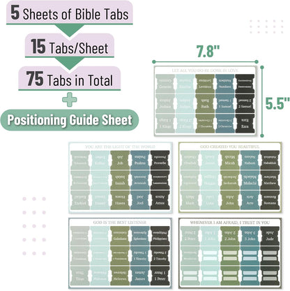 Mr. Pen- Bible Tabs, 75 Tabs, Frozen Lake Theme, Laminated Bible Tabs for Women and Men, Bible Tabs for Study Bible