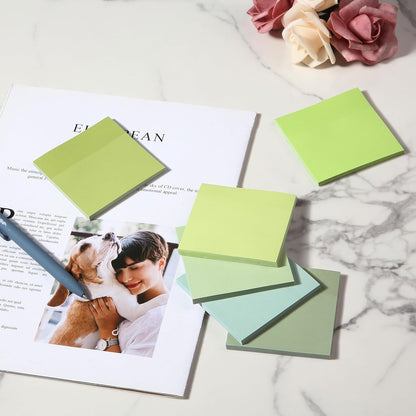 Green Sticky Notes 3x3 Inch, 12 Pads, 600 Sheets, Shades of Green