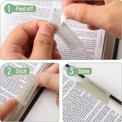 Mr. Pen- Laminated Bible Tabs, 75 pcs, Translucent Olive Green, Easy-to-Read & Apply, Tear Resistant Index Tabs for Women and Men