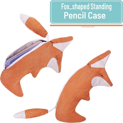 Animal Pen Case, Fox Pencil Case, Animal Pencil Pouch Animal, Kids Pencil Case for Kids, Cute Pencil Pouch for Girls and Boys, Pen Pouch, School Pencil Case Pouch, Animal Pencil Case Pack