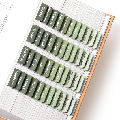 Mr. Pen- Bible Tabs, 75 Tabs, Sage Green, Laminated Bible Tabs for Women and Men