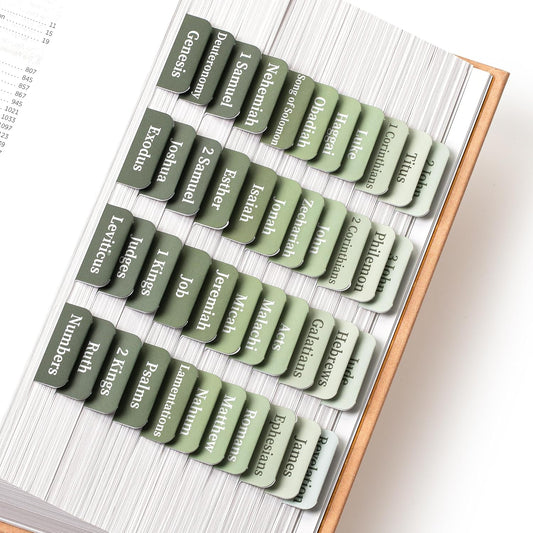 Mr. Pen- Bible Tabs, 75 Tabs, Sage Green, Laminated Bible Tabs for Women and Men