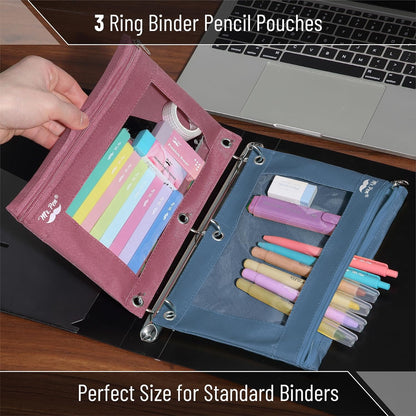 Pencil Pouch, 2 Pack, Pencil Pouches, Pencil Pouch for 3 Ring Binder Pencil Pouch, Pencil Cases, Flat Pencil Case for Binder Pouch, Zipper Pencil Pouch, 3 Ring Binder Pouch