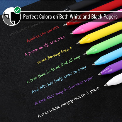 Mr. Pen- Retractable Gel Pens, 8 Pack, Color Ink Gel Pens Fine Point, Vivid Colors, 0.7mm Gel Pens Fine Point