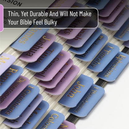 Mr. Pen- Bible Tabs, 75 Tabs, The Roseate Dusk, Gold Foil Embossed Lettering