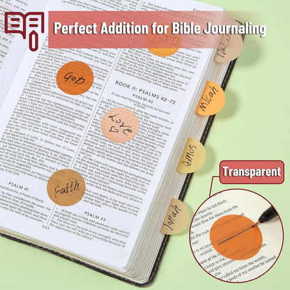 Round Transparent Sticky Notes Set, 14 Pads, 560 Sheets, 1.1"