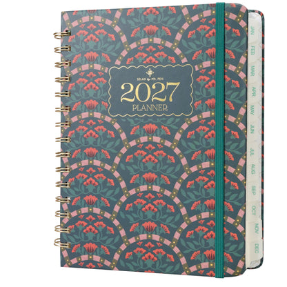 Mr. Pen- 2027 Weekly and Monthly Planner Calendar, 6.4" x 8.5", Wire Bound | January 2027 - December 2027, Monthly Tabs, Inner Storage Pocket, College School Supplies for Student and Teacher