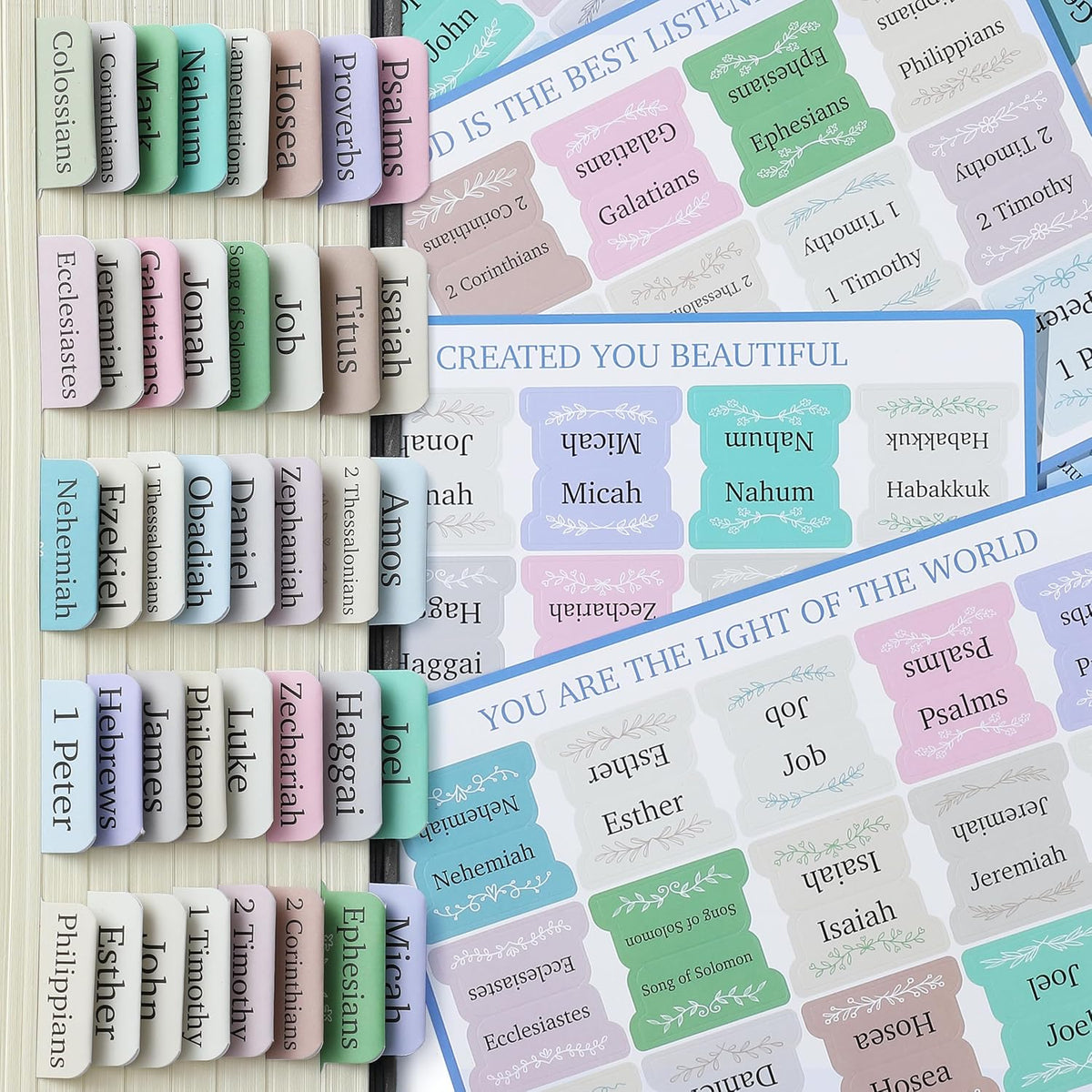 Mr. Pen- Bible Tabs, 75 pcs, Serenity Scripture, Laminated Bible Tabs for Women and Men
