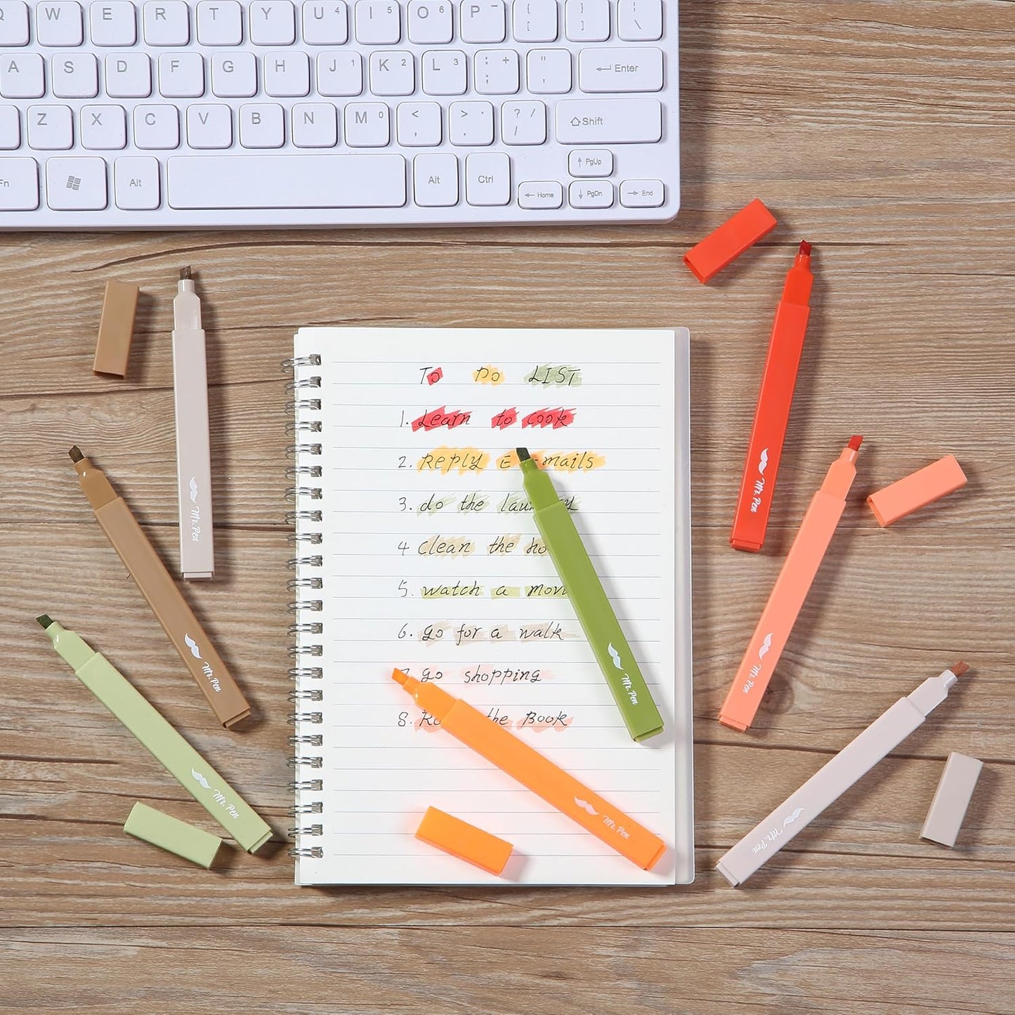 Mr. Pen- Aesthetic Highlighters, 8 Pack, Chisel Tip, Autumn Earth, Cute Highlighters Assorted Colors