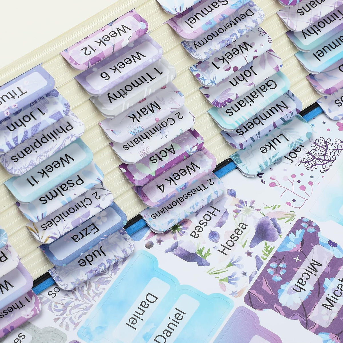 Mr. Pen- Bible Tabs, 120 pcs, Lavender Breeze, Laminated Bible Tabs for Women