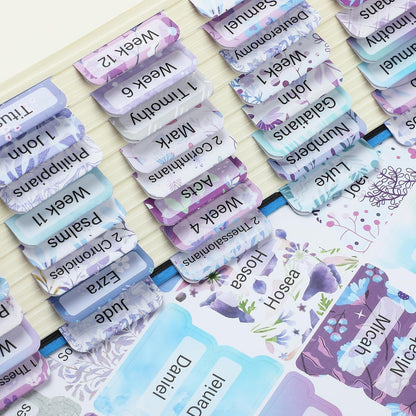 Mr. Pen- Bible Tabs, 120 pcs, Lavender Breeze, Laminated Bible Tabs for Women