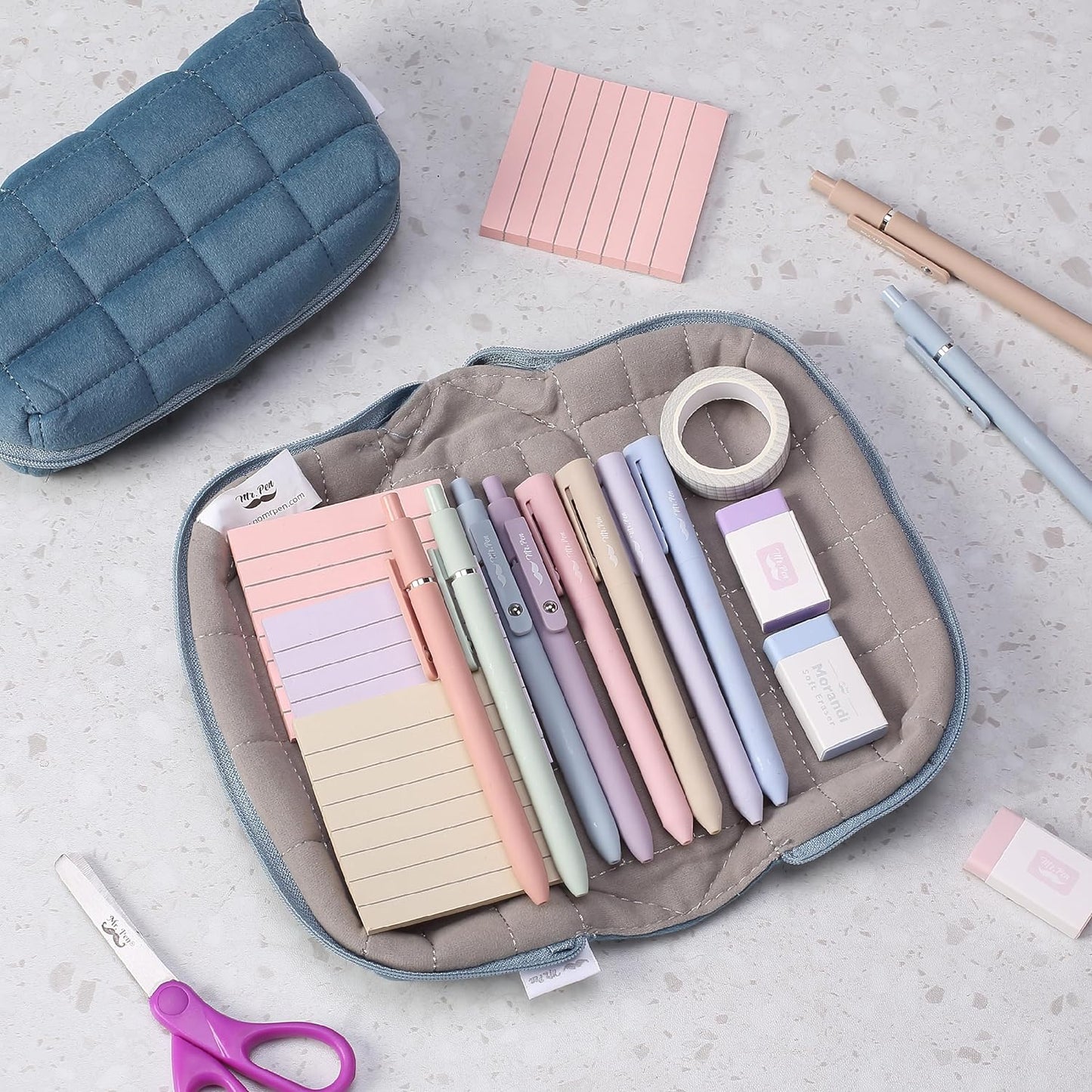 Blue Pencil Pouch, Large Capacity Pillow Pencil Case, Pencil Bag, Pen Case