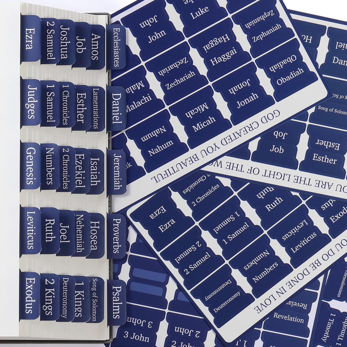 Mr. Pen- Bible Tabs, 75 Tabs, Sapphire Blue, Laminated Bible Tabs for Women and Men