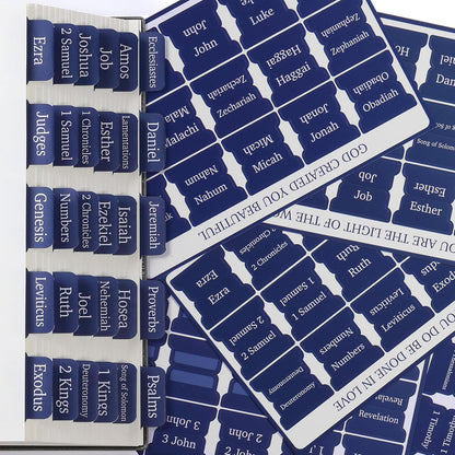 Mr. Pen- Bible Tabs, 75 Tabs, Sapphire Blue, Laminated Bible Tabs for Women and Men