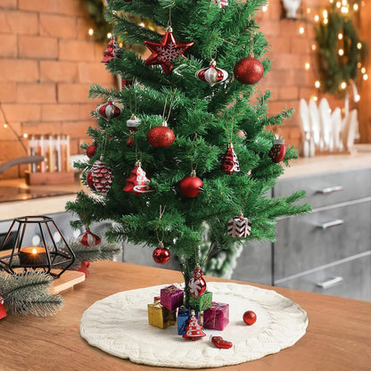 Mr. Pen- Knitted Christmas Tree Skirt 24 inches, Xmas Tree Skirt, Christmas Skirts for Xmas Trees, Small Tree Skirt Small