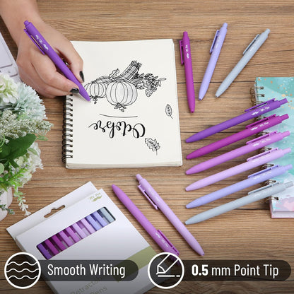 Mr. Pen- Retractable Gel Pens, 12 Pack, Black Ink, Lavender Legacy Barrel Gel Pens, Gel Pens Fine Point 0.5mm, Retractable Pens