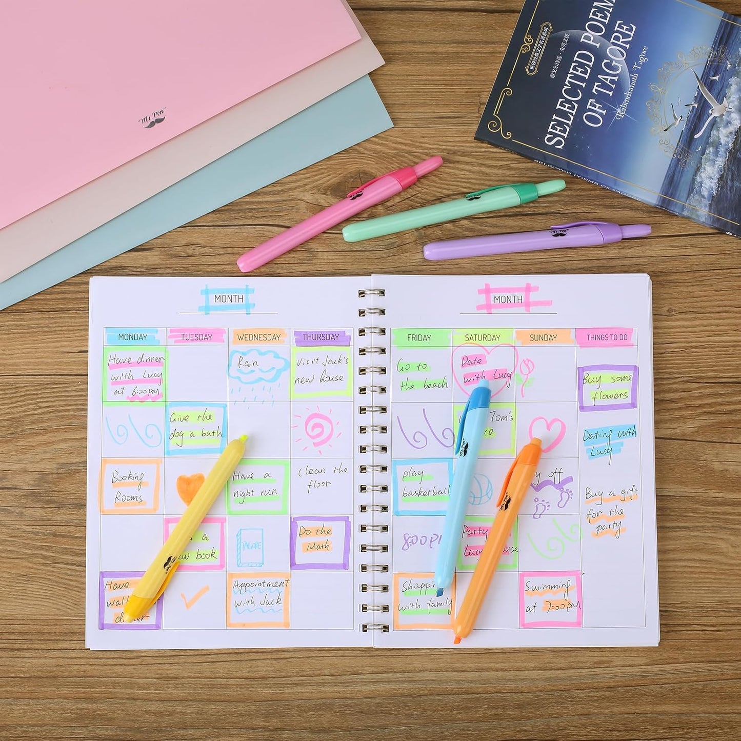 Mr. Pen- Retractable Highlighters, 6 Pack, Bright Colors