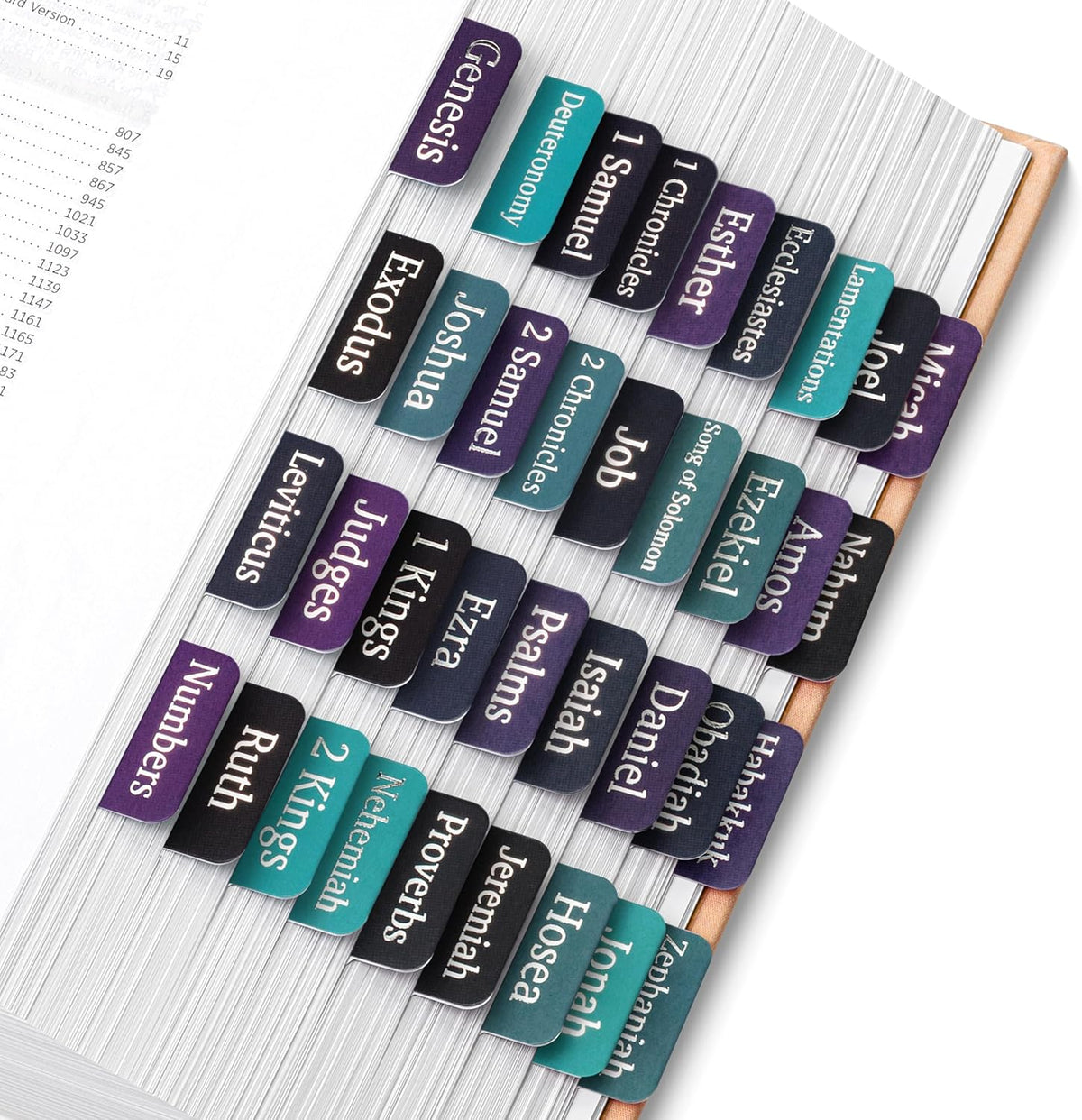 Mr. Pen- Bible Tabs, 75 pcs, Celestial Symphony, Silver Foil Embossed Lettering Laminated Bible Tabs