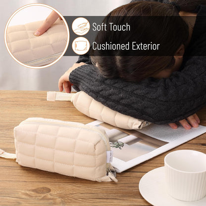 Mr. Pen- Large Capacity Pillow Pencil Case, Beige Pencil Pouch