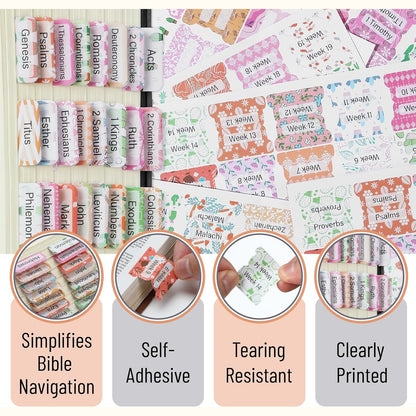 Mr. Pen- Bible Tabs, 120 pcs, Garden Glory, Laminated Bible Tabs for Women