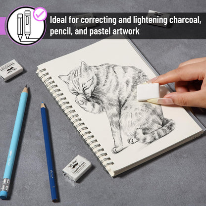 White Kneaded Erasers, 12 Pack, Moldable Art Erasers for Artists