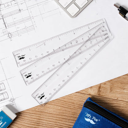 Clear Bulk Plastic Ruler 6 Inch, 24 Pack, Metric & Imperial