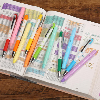 Bible Highlighters and Pens No Bleed, 12 Pack, Gel Highlighters, Bible Pens No Bleed Through, Bible Highlighter, Bible Highlighters No Bleed Highlighters for Bibles